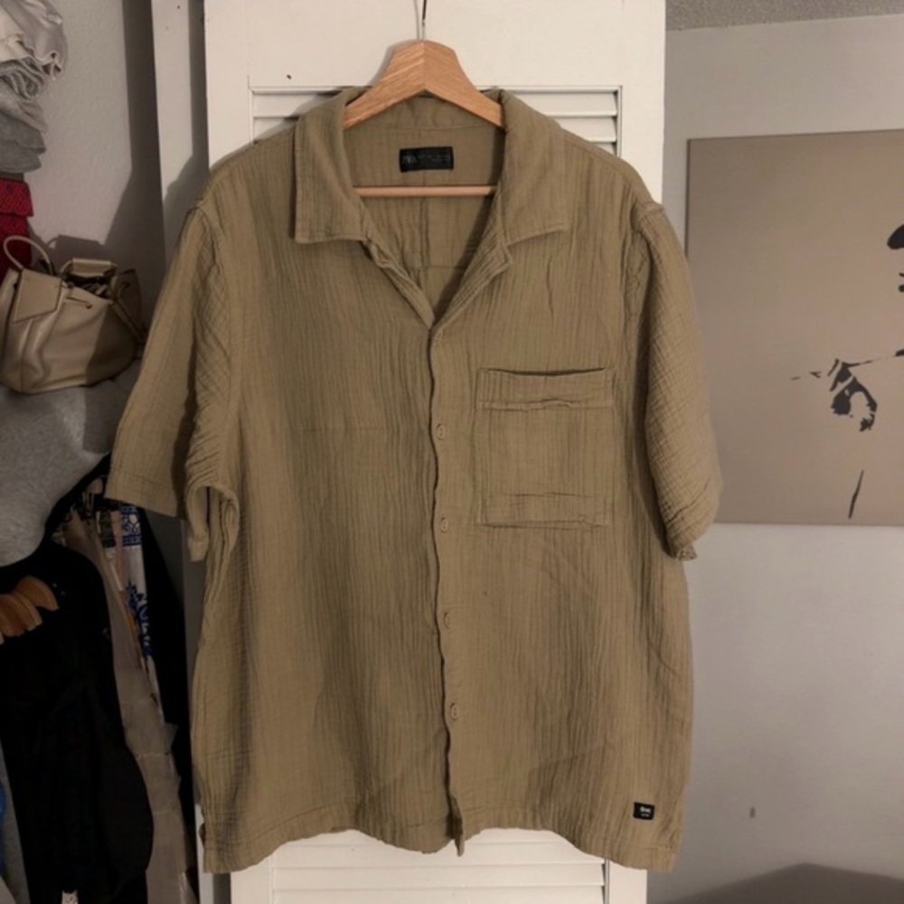Zara Men’s Short Sleeve Button Up | Size L | Regular Fit